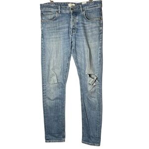 Suitsupply Candiani Denim Jeans Men’s Sz 31x32 Italy Made Button Fly Distressed